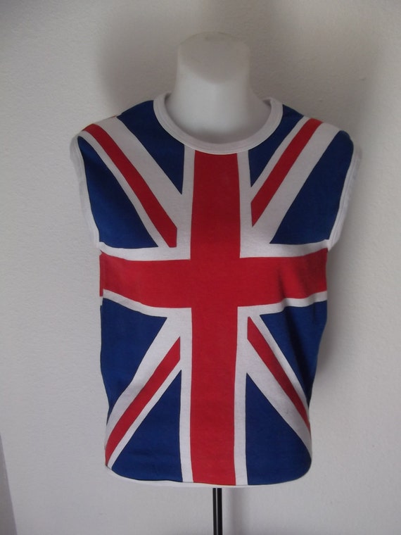 SALE vintage british flag shirt / London Mod Carnaby Street
