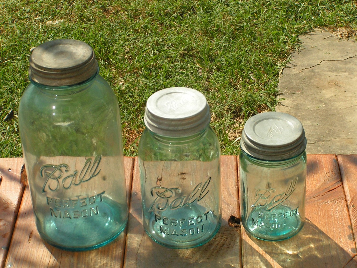 Short Atlas Whole Fruit Vintage Glass Canning Jar with 