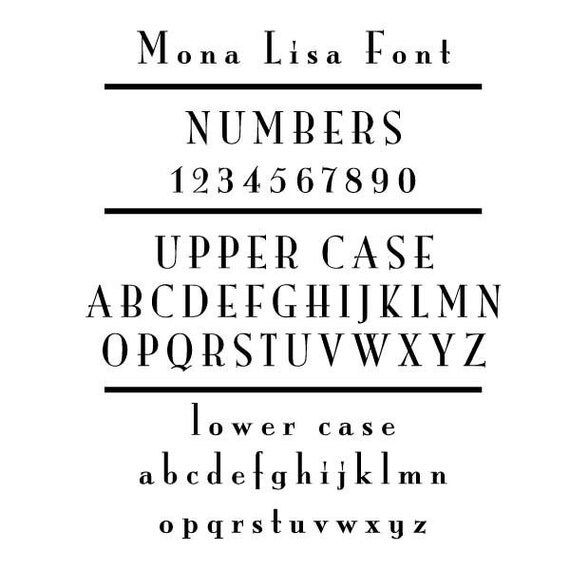 Name Sign Address Plaque or Historical with the Mona Lisa Font