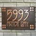American Craftsman Address Plaque Bungalow, Mission, Frank Lloyd Wright