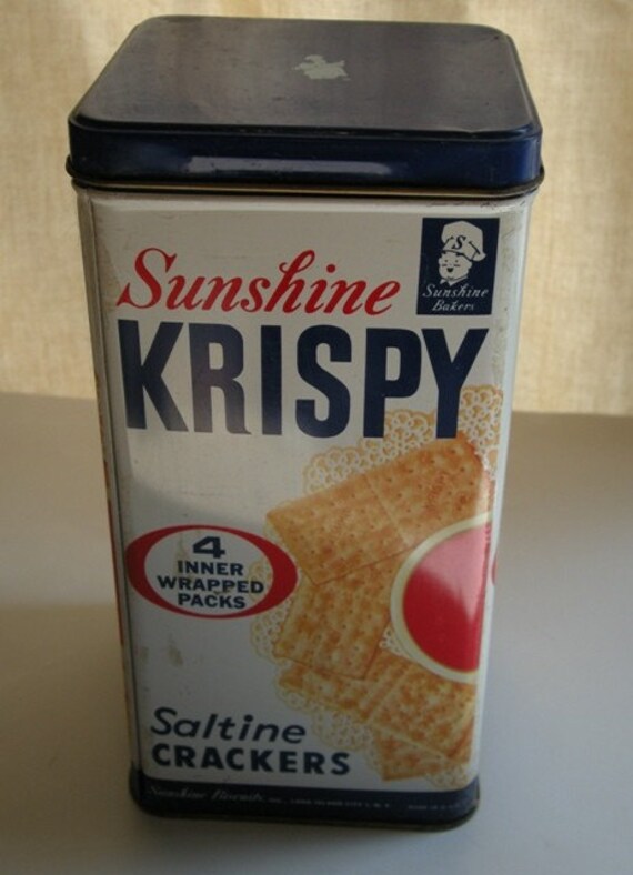Vintage Sunshine Krispy Saltine Crackers Tin