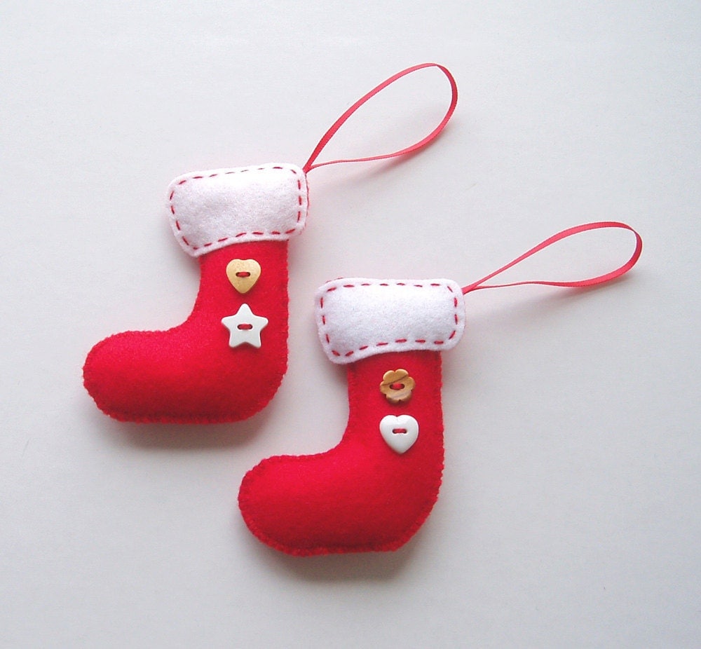 SUPER CUTE SALE : Handmade Mini Felt Christmas Stockings