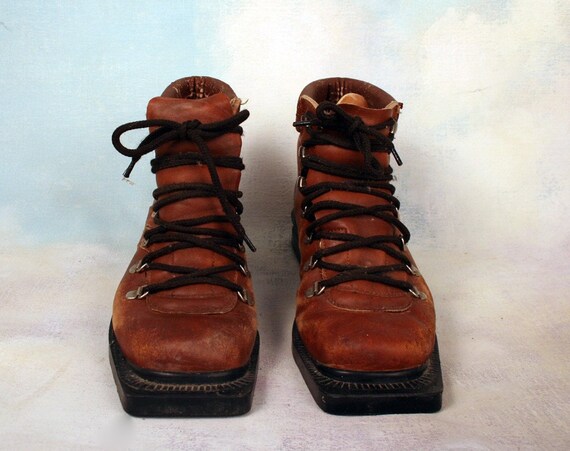womens Vintage Cross Country Ski Boots 3 point by ChickyBoomBoom