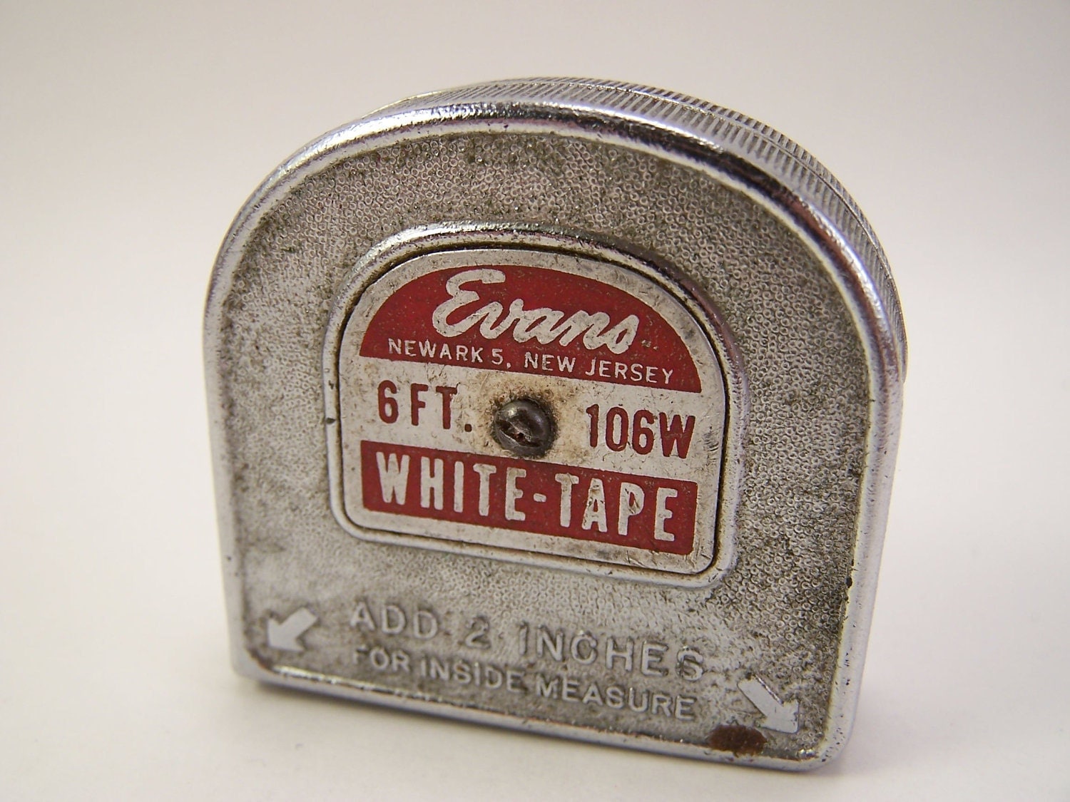 vintage 1970s evans metal measuring tape metal tape inches