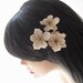 Ivory Cream Flower Hair Pin Set - THREE BLOOMS