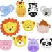 Instant Digital Download Set of eleven for 4X4 hoop Zoo & Jungle Baby Face Filled Machine Embroidery Designs