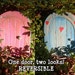 REVERSIBLE Fairy, Faerie, Elf, Wee Folk Magical Door..4 5\/8 inches x 5 3\/4 inches..Hearts and Flowers
