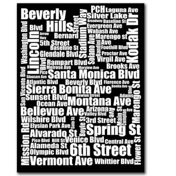 Street Names In Los Angeles California