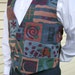Multicolor Crazy Quilt Fabric Fashion Vest - Small