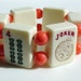 MahJong / MahJong Bracelet / Orange and Vanilla / Joker / Mah Jongg Bracelet / Asian / Jewish / Game Night / NYC Chic / OOAK Gift / FUN!