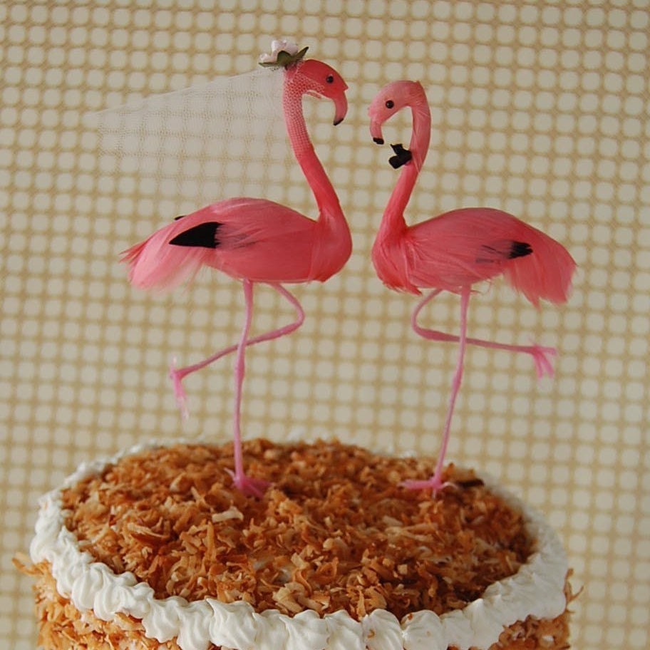PRE-ORDER Flamingo Wedding Cake Topper
