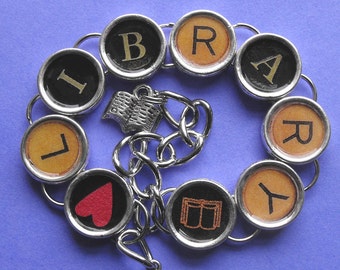 Library Love Bracelet Readers Literary Themed Jewelry