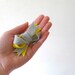 Color Block Inspired Hair Bow Neon Yellow and Gray Twist Felt Clip for Women by OrdinaryMommy on Etsy