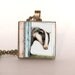 Glass tile pendant in bronze - Badger