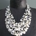 Mermaid Farts - Winter White - Free Priority Shipping - Tangled Decayed Upcycled Pearl Bib Necklace