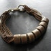 LAST ONE - Seven Signs - Brass Assemblage Bracelet - Vintage Chain and African Trade Beads