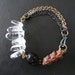 Black Carved Horn Skull Snake Vertebrae and Quartz Bracelet