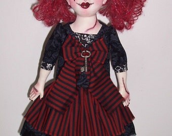 OOAK Gothic Cloth Doll By Charie Wilson