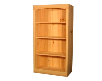 Solid Pine Bookcase | 36"W x 46"H x 12"D | Unfinished Pine