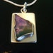 Purple green sea glass in sterling silver contemporary modern artisan jewelry one of a kind OOAK