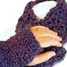 Handmade Crochet Purple Scarf and Mitts - Skinny Scarf and Wrist Warmers