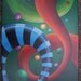 Original Swirls and Stripes Acrylic Painting