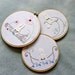 Nursery Decor Hand Embroidery Hoop Art Woodland Bunny Rabbit Baby Room Wall Hanging Set of 3 Baby Shower Gift