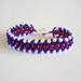 Beaded Bracelet Jewelry: Red White Blue Patriotic American Flat Spiral Stitch