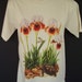 Unisex Flower T shirt with Arilbred Iris and Desert Tortoise Small size