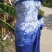 50s dress 38 bust strapless Alfred Shaheen vintage print sarong wiggle tropical ombre Ready to Ship