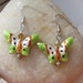 SALE Spring Garden Cloisonne Butterfly Earrings Lime Green