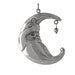 Santa Moon New Baby or Holiday Ornament, New Baby Gift or Necklace Sterling Silver -- Complimentary Ribbon or Cord