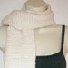 Hand Knit Scarf / Soft Cream White Bamboo Scarf