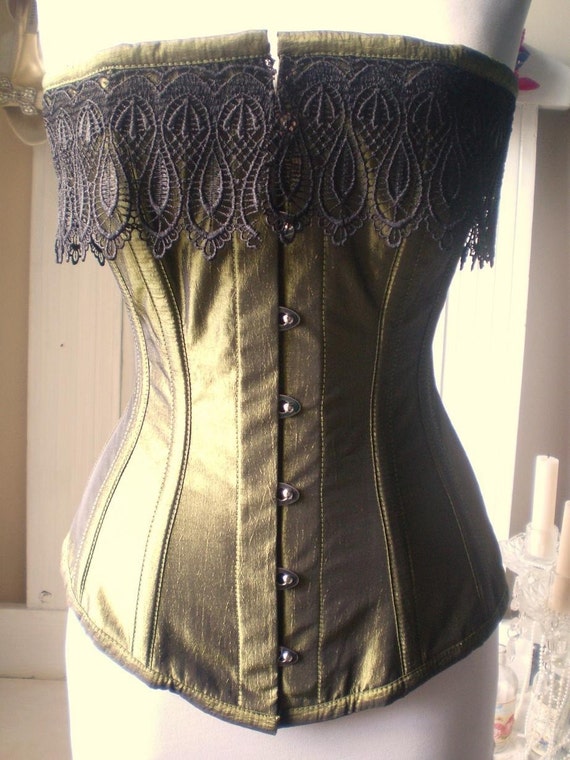 instant shape victorian olive green corset
