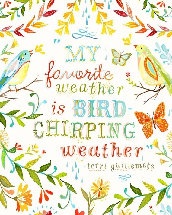 Bird Chirping Weather  -   vertical print
