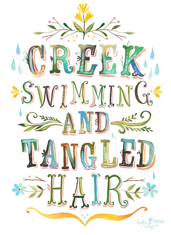 Creek Swimming  -   vertical print