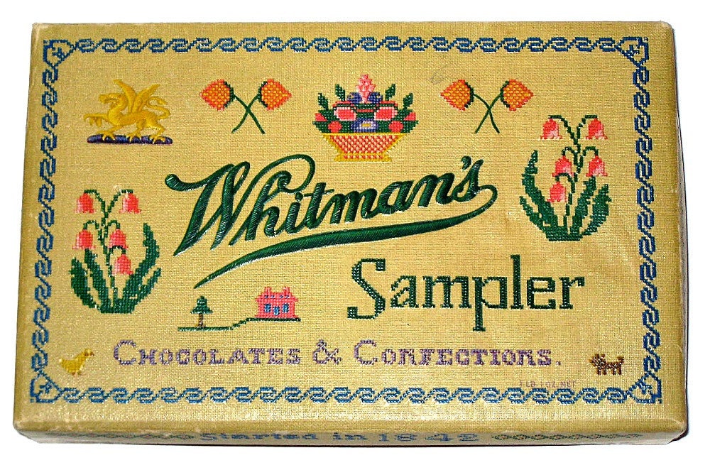 Vintage Whitman's Sampler Candy Box 1940s for Altered