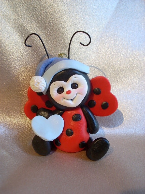 ladybug lady bug sculpture Christmas ornament sculpture
