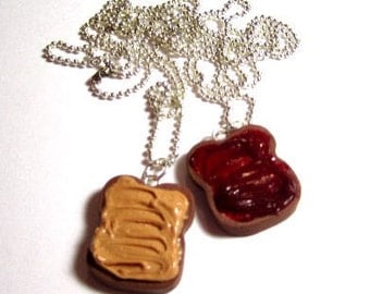 Peanut Butter And Jelly Polymer Clay Bestfriend Necklaces