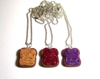 Peanut Butter And Jelly Bestfriend Necklaces - Set Of 3