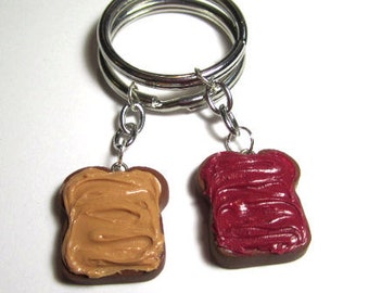 Peanut Butter And Jelly Polymer Clay Bestfriend Keychains