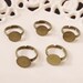 BULK LOT - Fifty (50) Nickel Free Child Size Antiqued Brass Adjustable Rings with 10mm Flat Glue On Pad - Save 10 percent