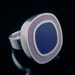 FINAL SALE - Sterling Purple and Navy Resin Ring Size 5.5 - 75% OFF