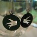 Handpainted DieCut Metal Bird Silhouette Earrings