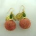 Earrings made from recycled wool sweaters - sweet pink berries