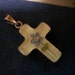 Real Miniature Flower - Forget me Not set in Sterling silver cross - Catholic, church, god, jesus, christian, flowers, blue, pendant, faith