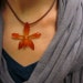 BRAND NEW - Orange Grammatophyllum Orchid on 16" brown cord - real flower necklace