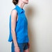 SALE BLUE SILK sleeveless blouse, m