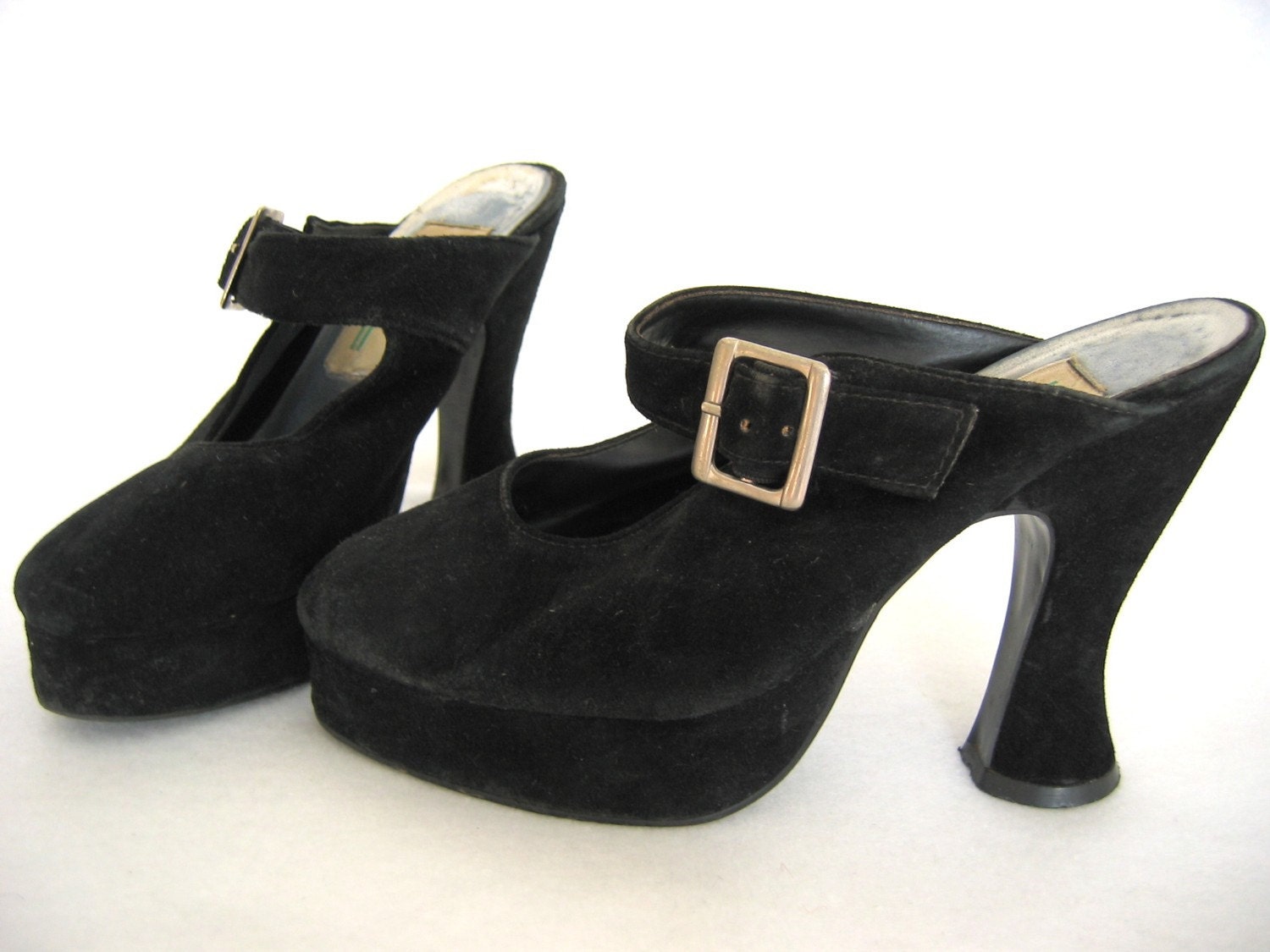 black suede PLATFORM MARY JANE heels