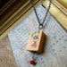 Half Price Sale Bakelite VINTAGE game piece mah jong tile Far East mah jong tile asian Antique board game RED jewellery glass bead